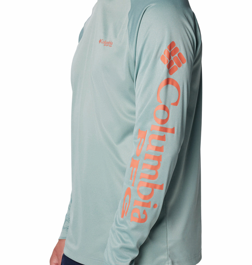 #CRUSHED BLUE HEATHER FADED PEACH LOGO-461_5